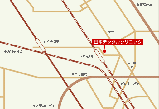 清須市　歯科　田本デンタルクリニック　地図